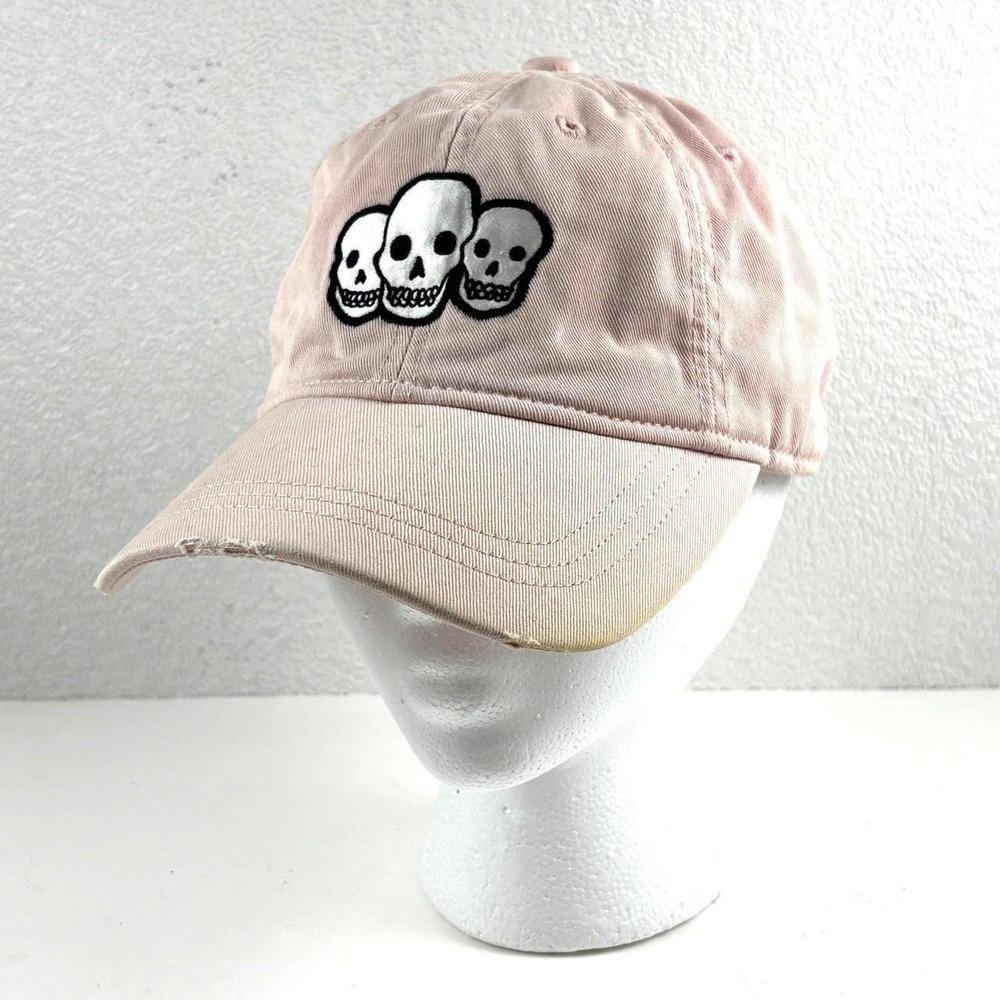 American Eagle Skulls Baseball Hat Unisex OS Pink Distressed Dad Cap